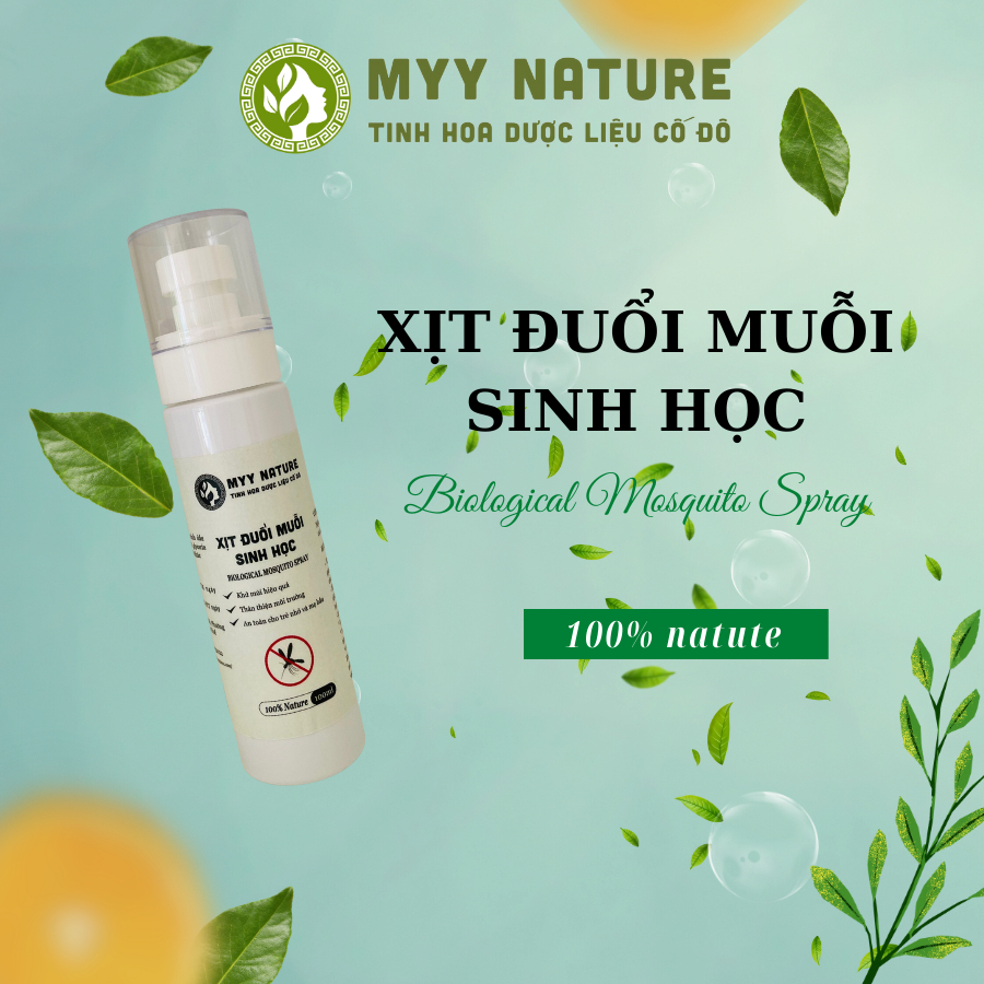 Xịt Đuổi Muỗi Sinh Học chai 100ml Myy Nature - Ngăn Ngừa, Đuổi Muỗi Và Các Loại Côn Trùng Khác