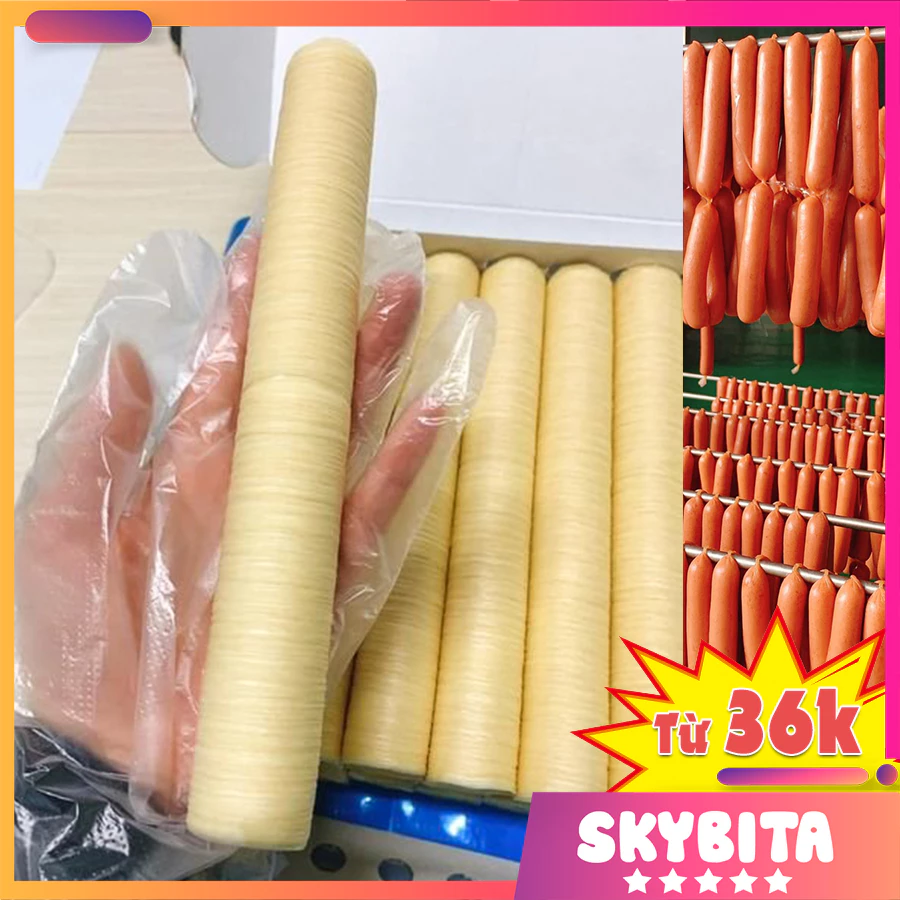 Vỏ bọc xúc xích, vỏ Collagen làm xúc xích, lạp xưởng Loại 1 NDX đủ size 21/23/24/25/26/27/28