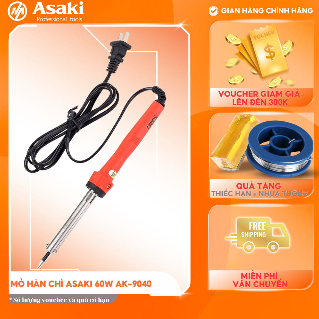 Mỏ hàn chì Asaki 60W AK-9040 mỏ hàn thiếc đầu nhọn | Shopee Việt Nam