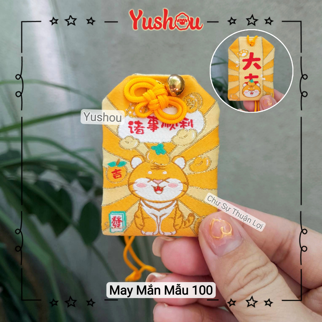 Túi Phước Yushou May Mắn Chư Sự Thuận Lợi Mẫu 100 - Kiểu Omamori Nhật, Có sẵn, Quà tặng ý nghĩa.