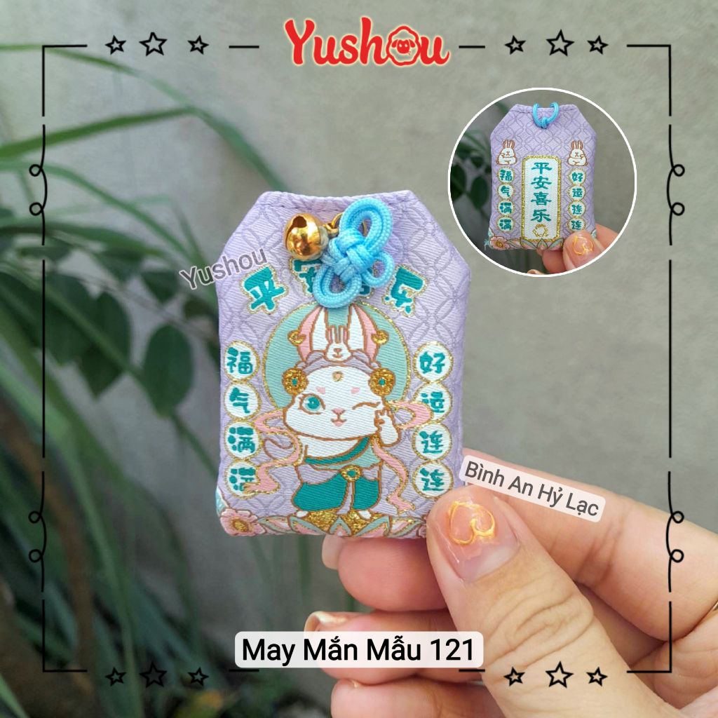 Túi Phước Yushou May Mắn Mẫu 121 - Bình An Hỷ Lạc5 - Kiểu Omamori Nhật, Có sẵn, Quà tặng ý nghĩa.