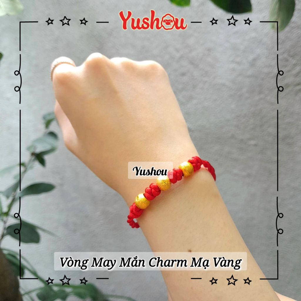 Vòng Tay May Mắn Charm Mạ Vàng, Có sẵn, Quà tặng ý nghĩa.