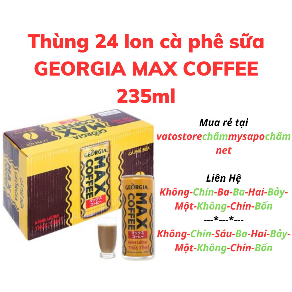 Thùng 24 lon cà phê sữa Max Coffee 235ml / Lốc 6 lon cà phê sữa