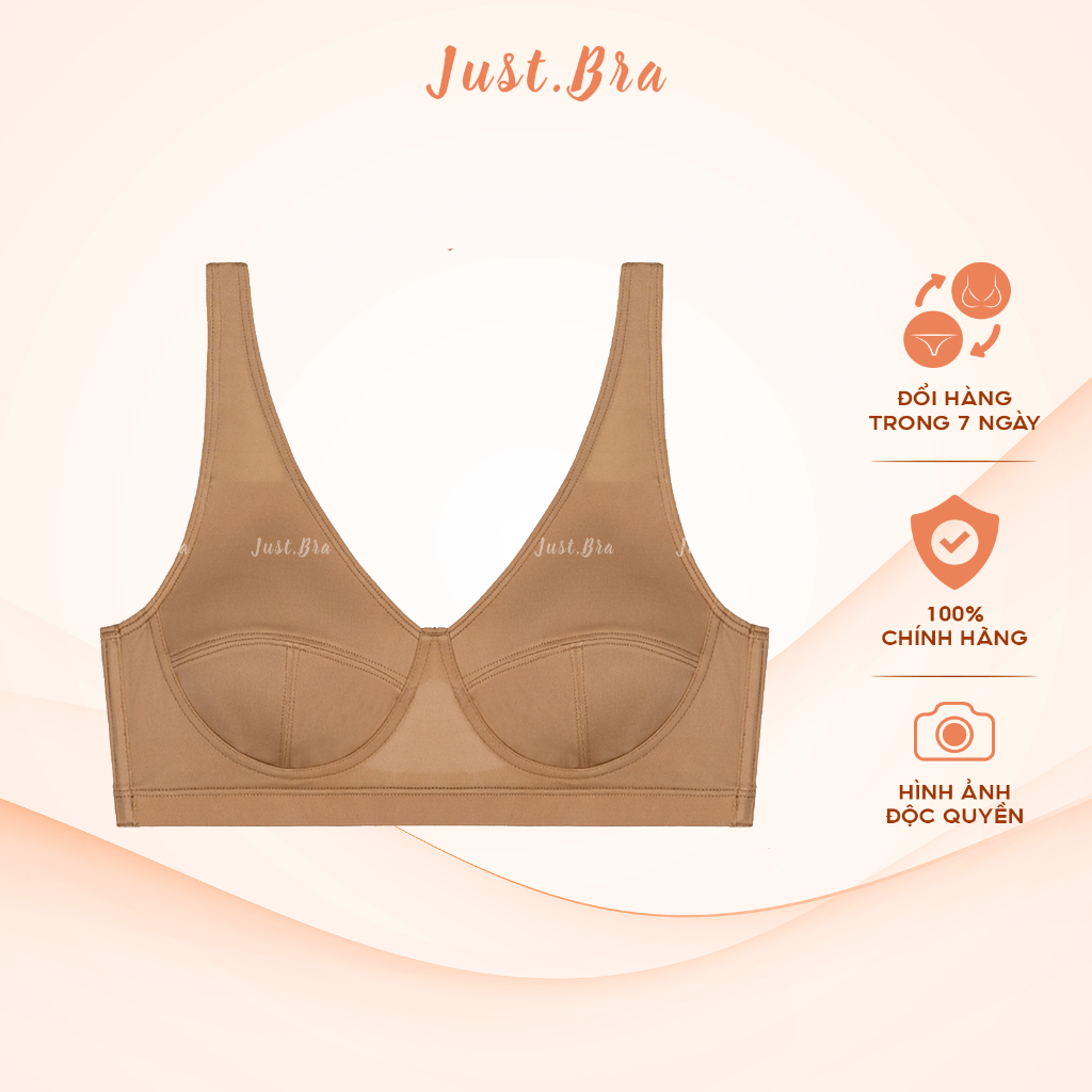 Áo ngực không gọng Just Bra chất liệu thun thoáng mát, nâng đẩy ngực, phù hợp mặc áo hở lưng AB450 spe