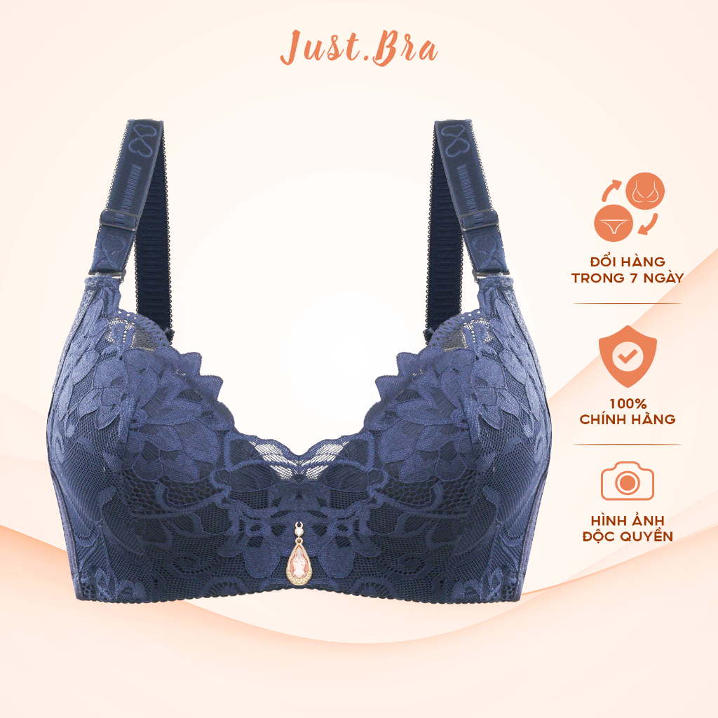 Áo ngực nữ có gọng bigsize Just Bra chất liệu vải ren cao cấp, nâng đẩy tốt, che khuyết điểm ngấn mỡ ABS02 spe