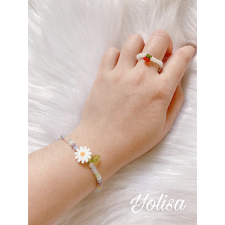 Vòng tay nữ hạt cườm pastel | Hoa Daisy