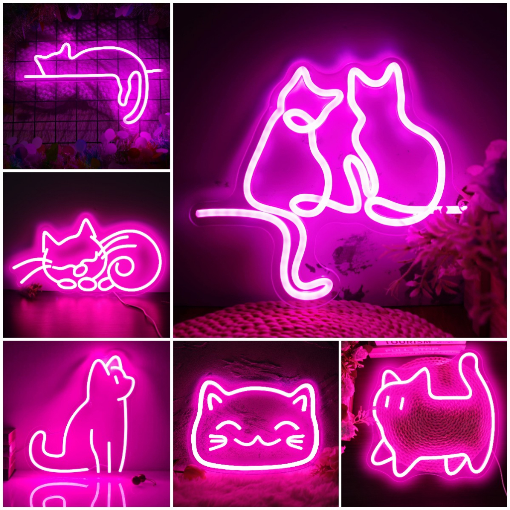 Đèn Led Neon Trang Trí Phòng Hình Mèo Đáng Yêu