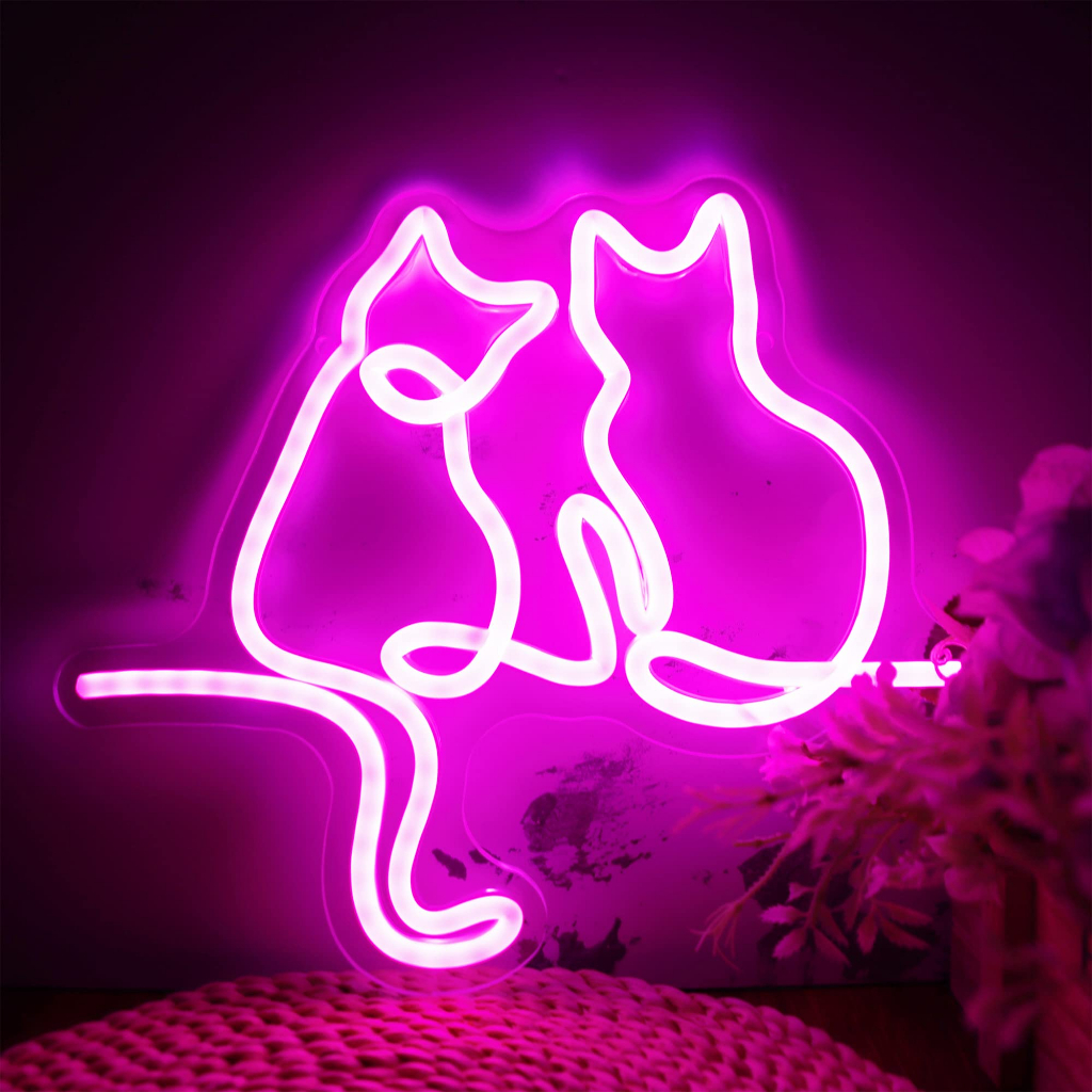 Đèn Led Neon Trang Trí Phòng Hình Mèo Đáng Yêu