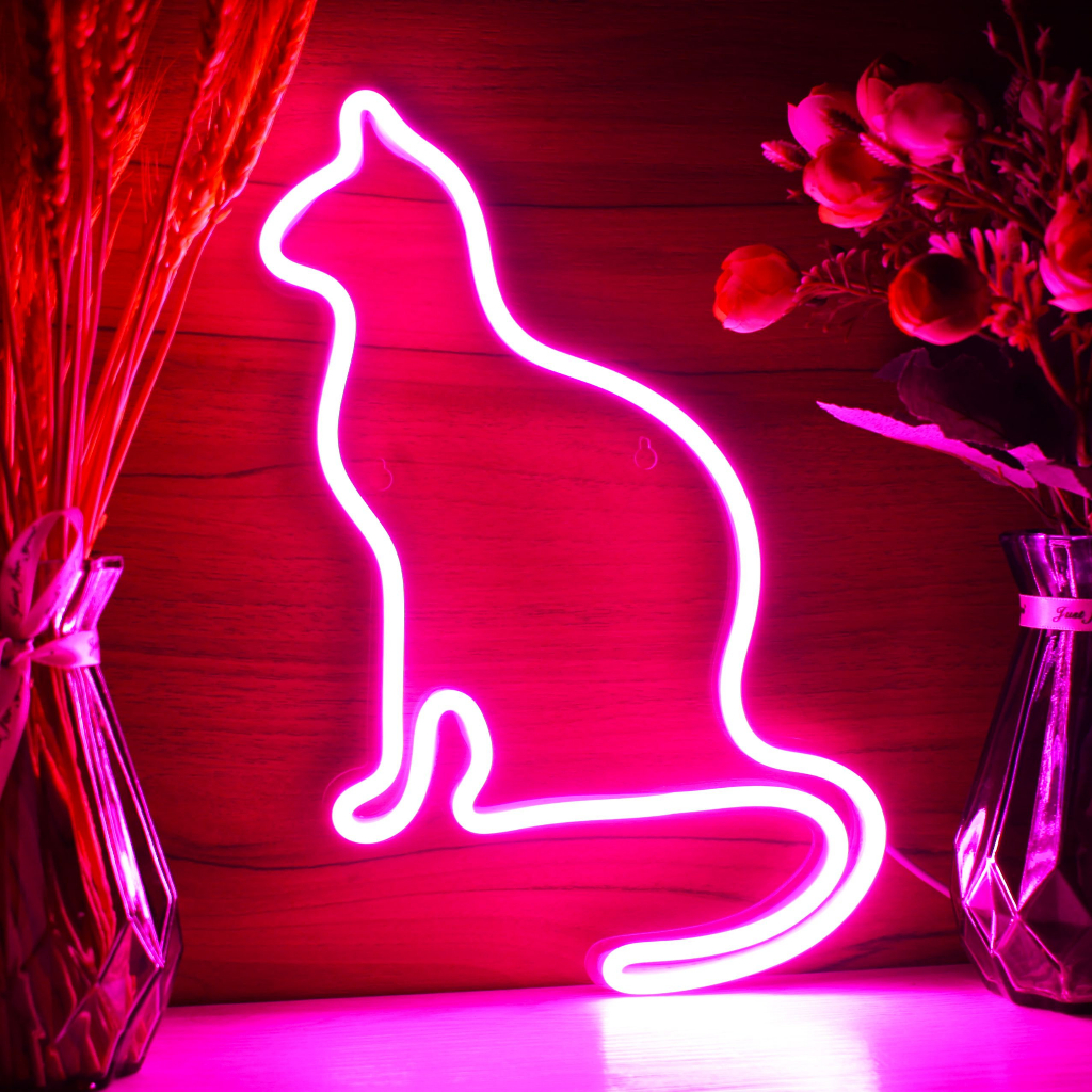 Đèn Led Neon Trang Trí Phòng Hình Mèo Đáng Yêu
