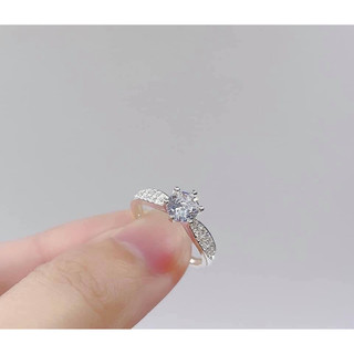 Nhẫn cầu hôn bạc ta LoPa dáng hai hàng đá dầy dặn bóng đẹp sang chảnh