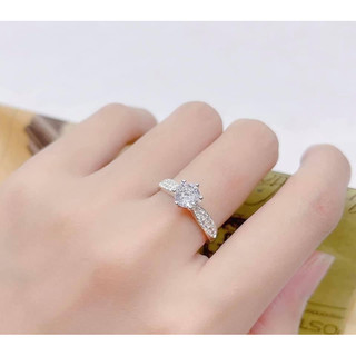 Nhẫn cầu hôn bạc ta LoPa dáng hai hàng đá dầy dặn bóng đẹp sang chảnh