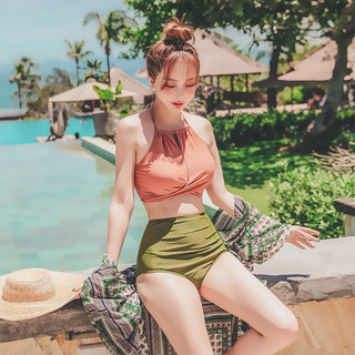 Bikini 2 mảnh cạp cao áo yếm đi biển cho nữ