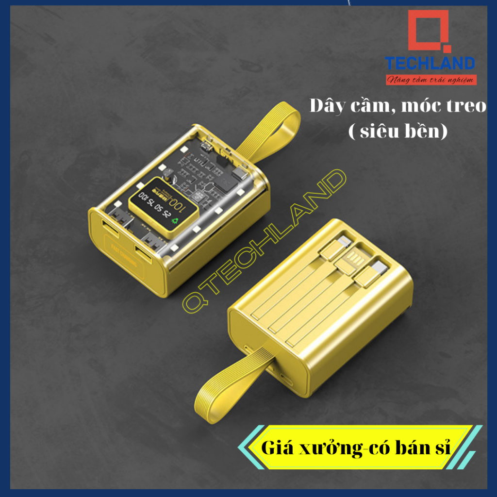 Pin dự phòng trong suốt YM-692 dung lượng 10000-20000mAh có đèn