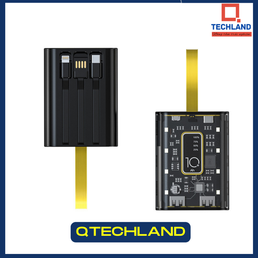 Pin dự phòng trong suốt YM-692 dung lượng 10000-20000mAh có đèn
