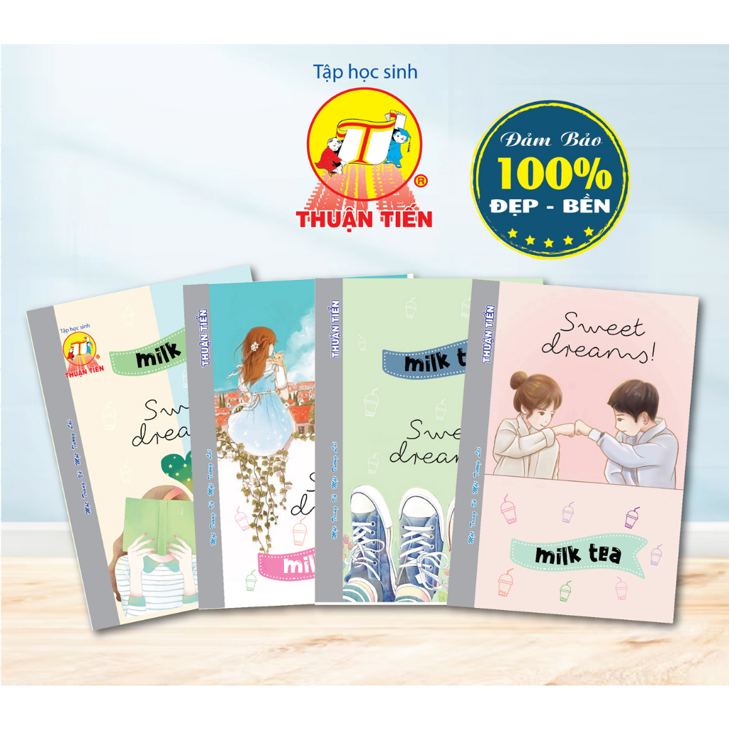 Tập sinh viên Milk Tea Thuận Tiến200 trang (2 quyển/lốc)kẻ 4 ly ngang