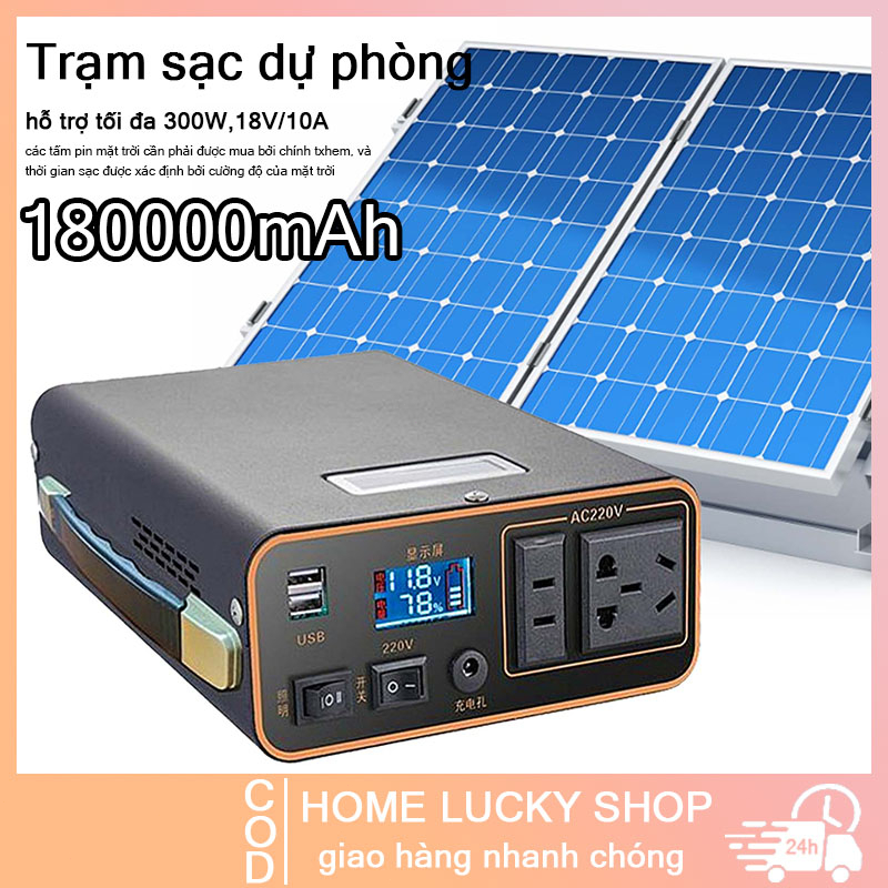 Trạm sạc dự phòng di động 180000mAh nguồn điện di động 300W với đèn LED ...