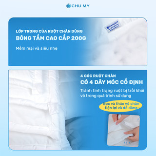 Bộ chăn ga trắng khách sạn CHU MY, cotton Sateen 100%, T400, chuẩn 5 sao cho phòng ngủ