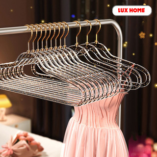 Combo 10 móc treo quần áo trong suốt, mắc quần áo kim tuyến chống trượt xoay 360 độ đa năng LUXHOME