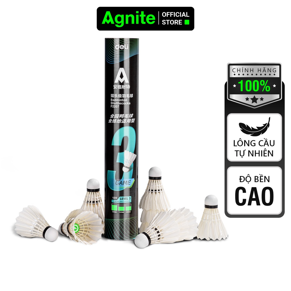 [SIÊU RẺ] Ống 12 Quả Cầu Lông Chính Hãng AGNITE lông vịt/lông ngỗng chơi thể thao thi đấu chuyên nghiệp