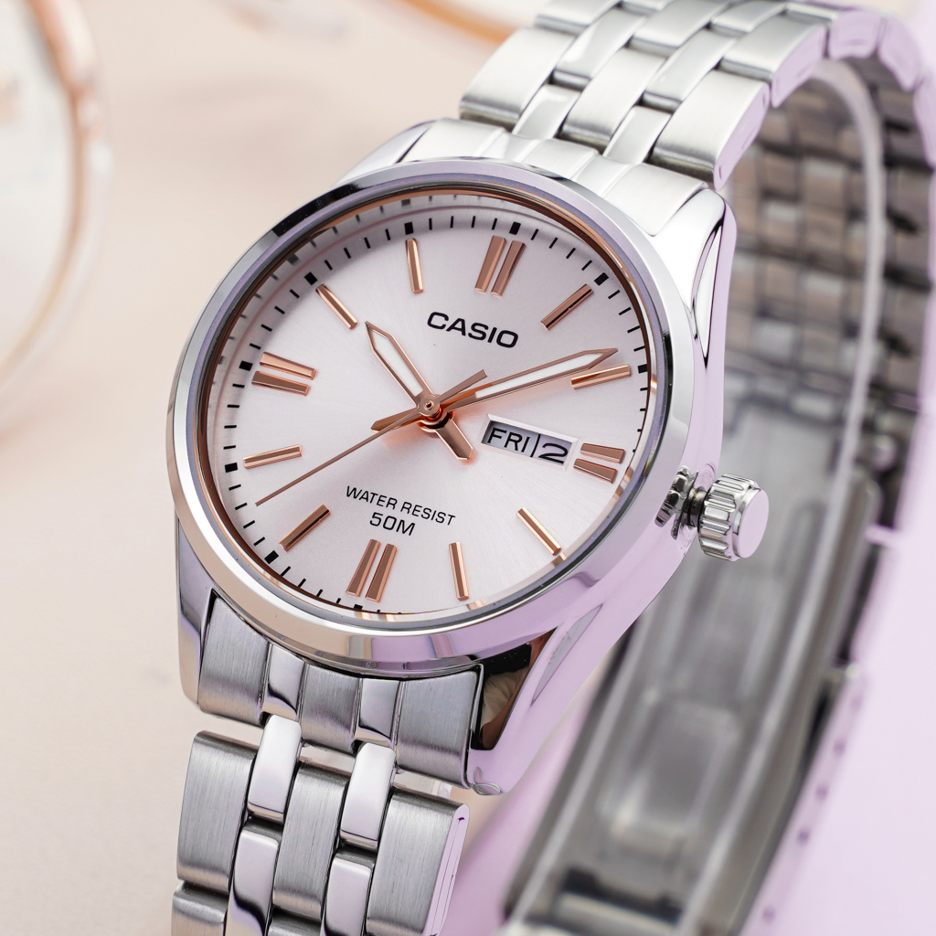 Ảnh Đồng Hồ Casio Nữ LTP-1335D-4AVDF Mặt Hồng Dây Kim Loại Chính Hãng 4