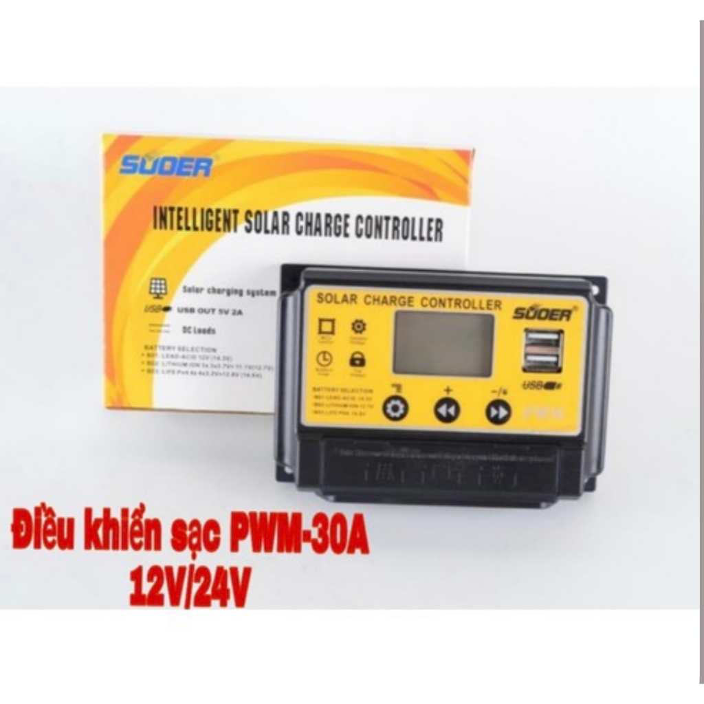 Điều Siển Sạc Năng Lượng Mặt Trời 30a Pwm 30a Suoer St S1230