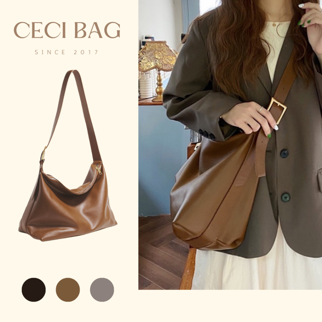 Túi da đeo chéo basic túi xách da nam nữ có khóa kéo quai lớn phong cách Hàn quốc 0335