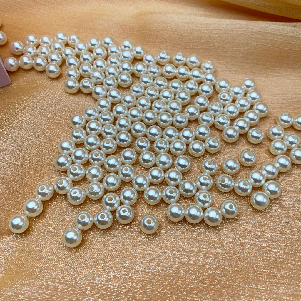 (Có lỗ)Túi Ngọc trai nhân tạo loại tốt Trắng Ngà, Trắng Tinh nhiều size handmade DIY