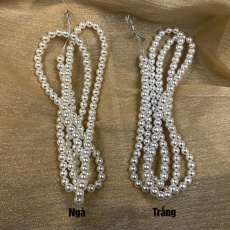 (Có lỗ)Túi Ngọc trai nhân tạo loại tốt Trắng Ngà, Trắng Tinh nhiều size handmade DIY