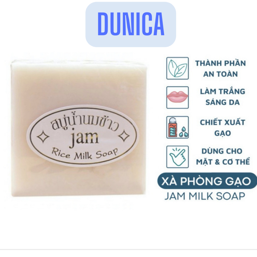 Xà phòng cám gạo Thái Lan Jam Rice Milk Soap giúp trắng da giảm thâm