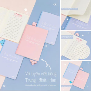 KLONG - Vở Caro may dán gáy luyện viết chữ Trung/Nhật/Hàn B5 80 trang 100/76; MS: 947 🐻💕 hssv, bujo, quà tặng 🌸
