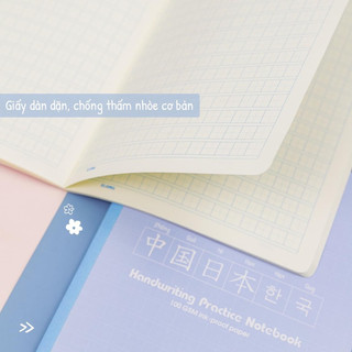 KLONG - Vở Caro may dán gáy luyện viết chữ Trung/Nhật/Hàn B5 80 trang 100/76; MS: 947 🐻💕 hssv, bujo, quà tặng 🌸