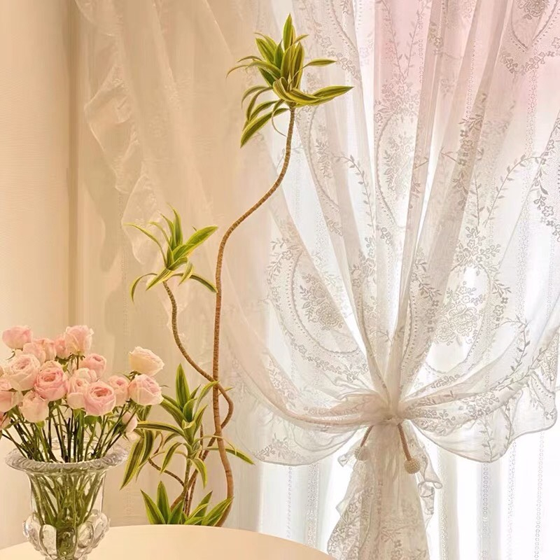 Rèm voan ren tròn vintage phong cách pháp có bèo nhún xung quanh - Đủ ...