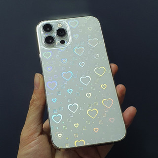 Miếng dán PPF Full viền lỗ loa Vân 3D Tim cho iPhone 12 - 17promax