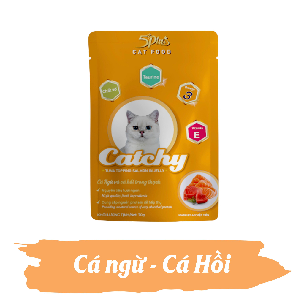 Pate cho Mèo Nhiều Dinh Dưỡng 5Plus Catchy 70g
