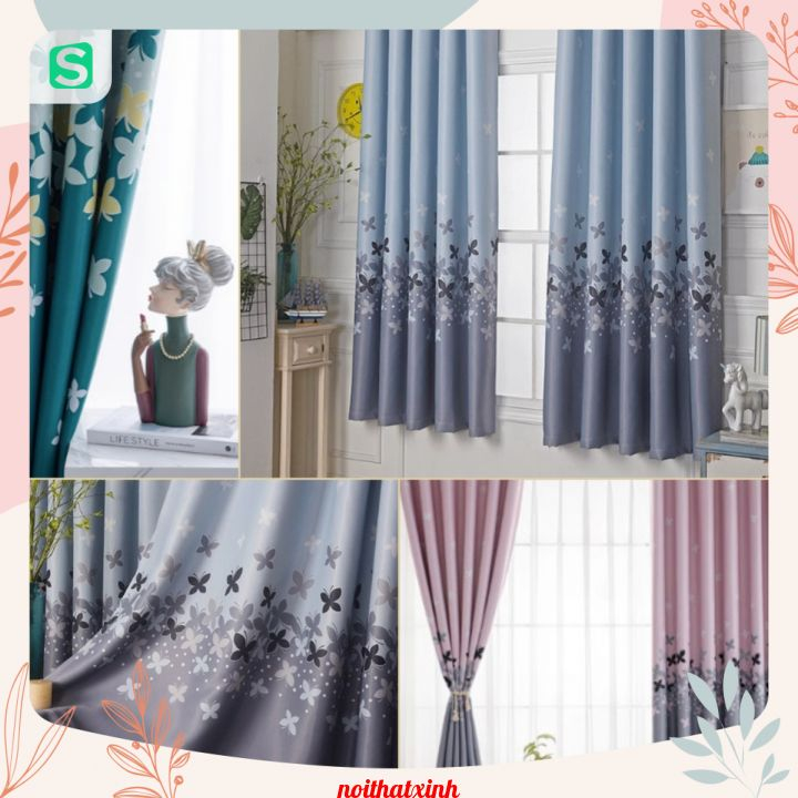 [TẶNG MIẾNG DÁN] RÈM VẢI DÁN DÀY CHE CHỐNG NẴNG MÀN CỬA DÁN NHIỀU KÍCH ...