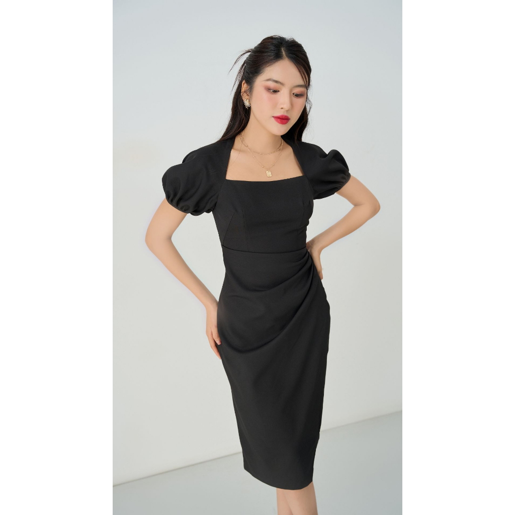 Vella Fashion đầm công sở che bụng VD23042