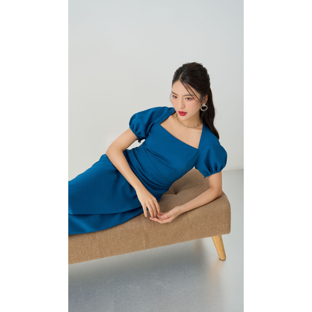Vella Fashion đầm công sở che bụng VD23042