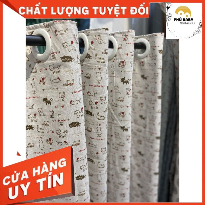 RÈM CỬA KHOEN VẢI BỐ MỘC, RÈM Canvas Vimtage Trang Trí Cửa Sổ Không Cần ...