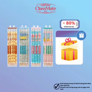 Vỉ 6 Chiếc Bút Chì Gỗ Cao Cấp Có Tẩy CLASSMATE Ngòi 2B, Nét Bút Mịn Chì Mềm, Dùng Cho Bé Tập Viết CL-PC507