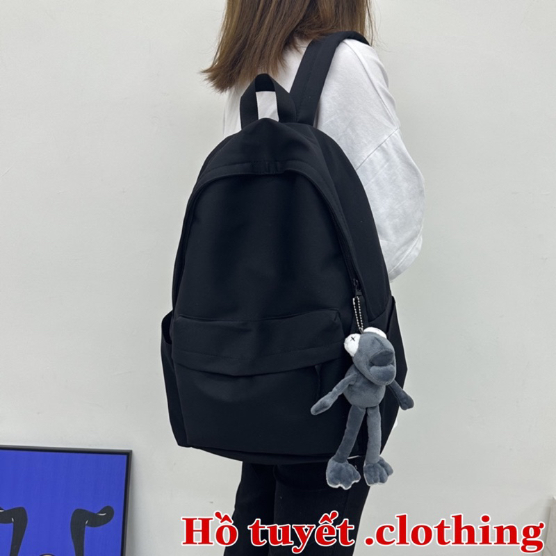 Balo học sinh nam nữ cặp đi học thời trang Ulzzang basic có ngăn đựng laptop chất vải canvas chống thấm nước BZ 121