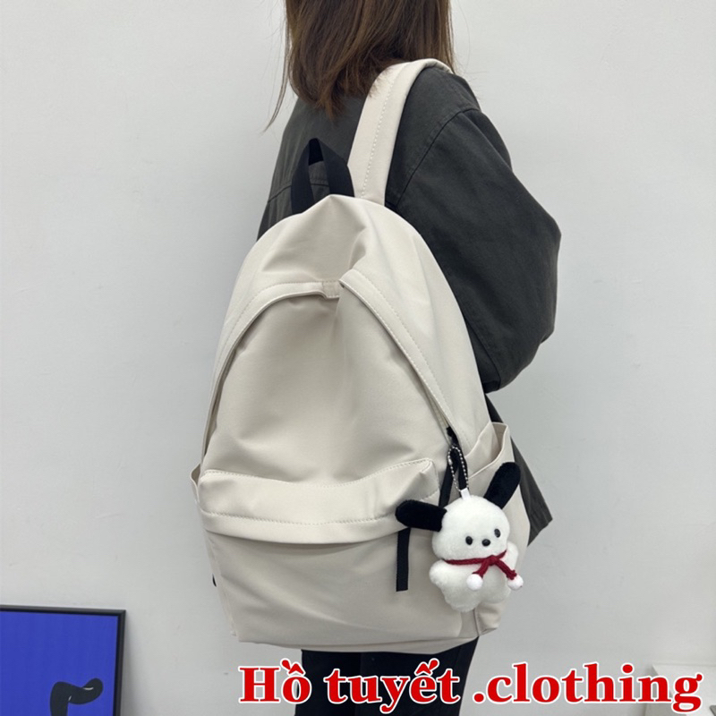 Balo học sinh nam nữ cặp đi học thời trang Ulzzang basic có ngăn đựng laptop chất vải canvas chống thấm nước B 881