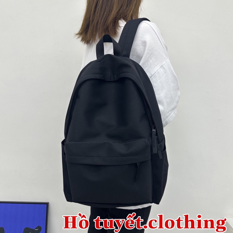 Balo học sinh nam nữ cặp đi học thời trang Ulzzang basic có ngăn đựng laptop chất vải canvas chống thấm nước BZ 121
