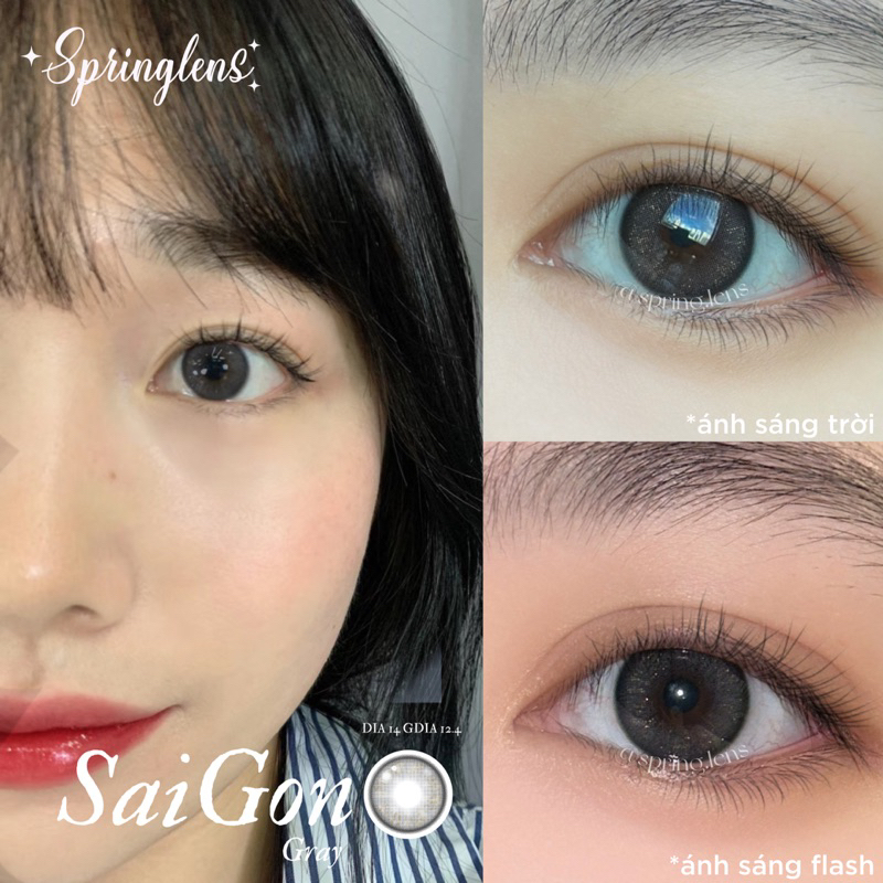 Lens Silicone Hydrogel SAIGON GRAY xám nhũ vỉ 6 tháng | Kính áp tròng @spring.lens