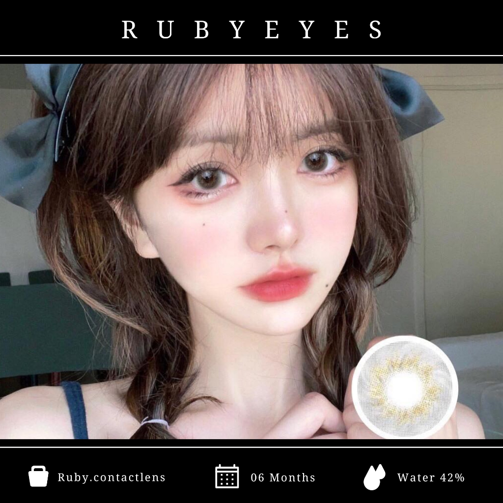 RUBY EYES Kính Áp Tròng Mẫu Xám Grey Swirling SiIlicone HydroGel Ruby ...