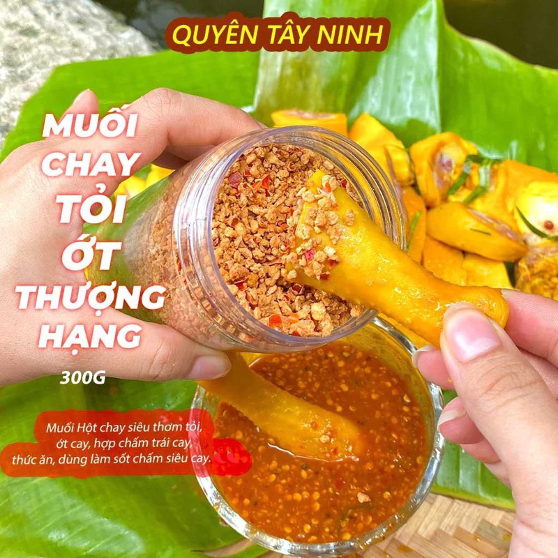 Hủ 100gr Muối nhuyễn chay chấm Trái Cây ngon, thơm tỏi