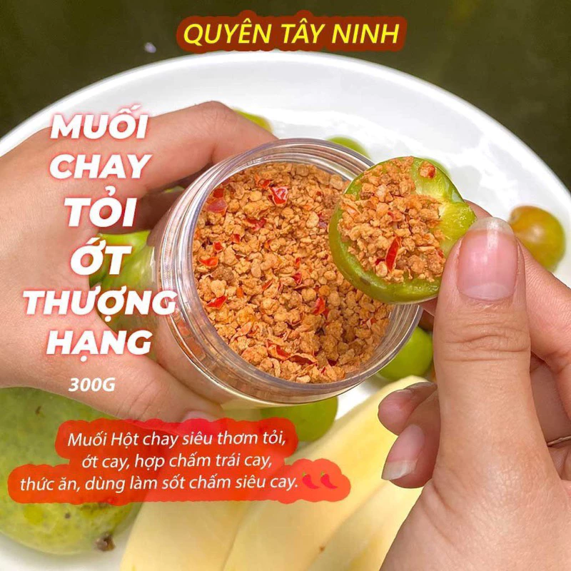 Hủ 100gr Muối nhuyễn chay chấm Trái Cây ngon, thơm tỏi