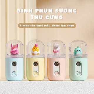 (Tặng Móc treo thú) Quạt cầm tay mini phun sương có đèn LED thời lượng pin dài RDEHUNTER