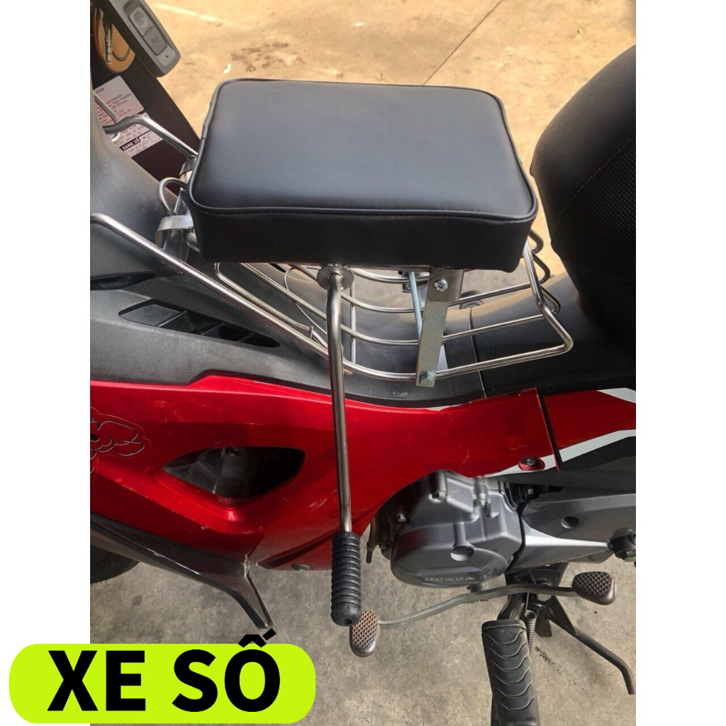 [ ĐÔN SỐ ] Ghế ngồi xe máy số , ghế đôn số inox - Ghế ngồi xe máy em bé - Xe Số, Yên Nệm, Không Tựa, Có Gác Chân