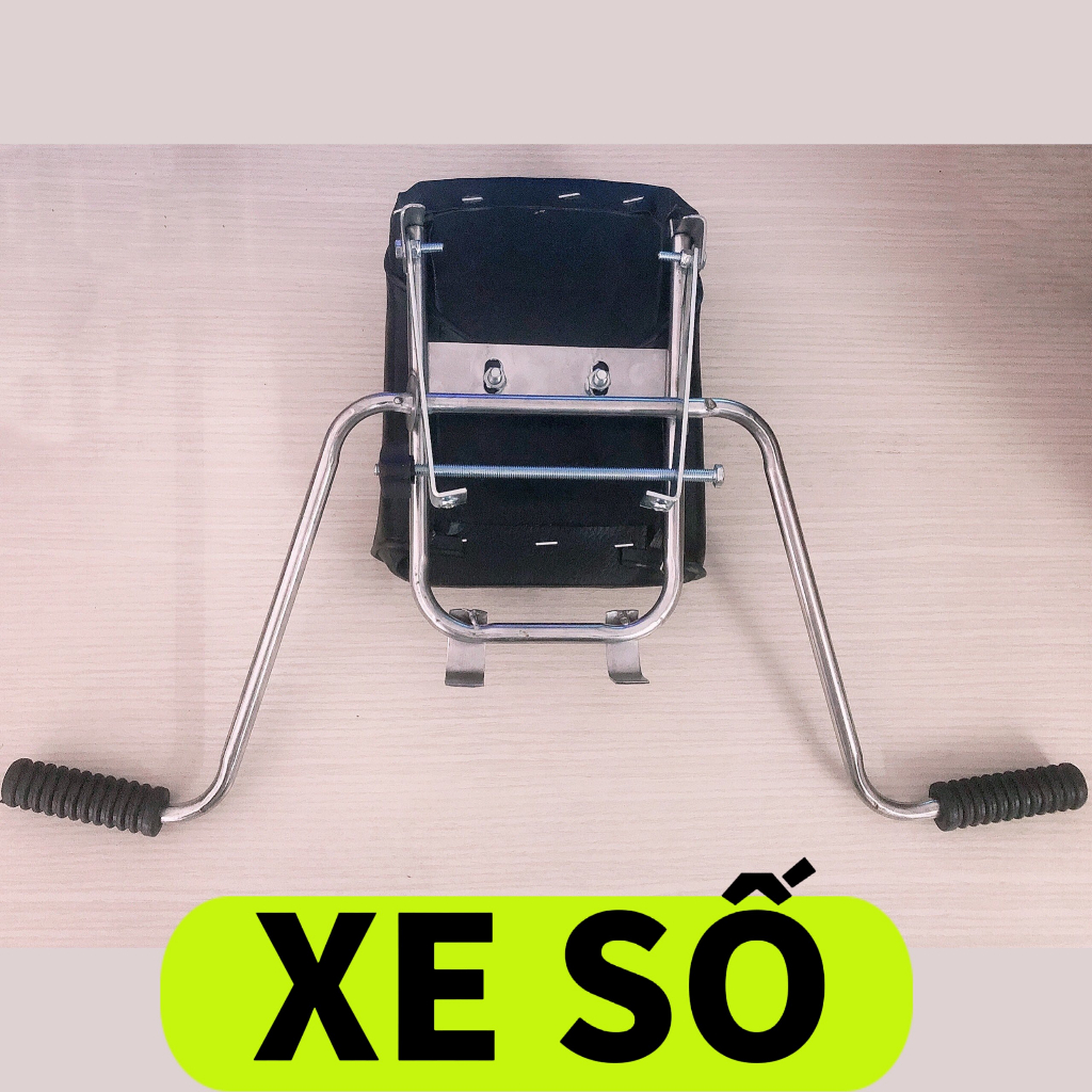 [ ĐÔN SỐ ] Ghế ngồi xe máy số , ghế đôn số inox - Ghế ngồi xe máy em bé - Xe Số, Yên Nệm, Không Tựa, Có Gác Chân