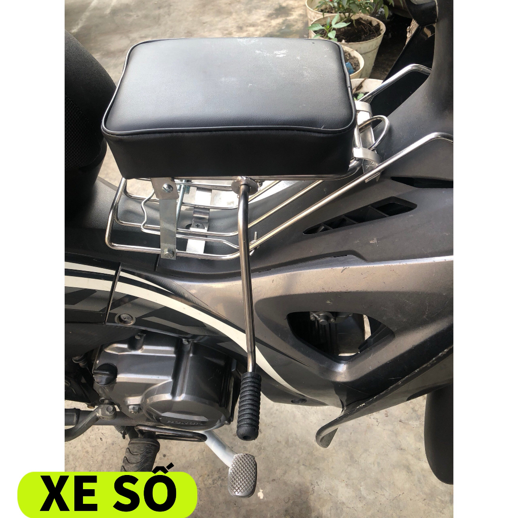 [ ĐÔN SỐ ] Ghế ngồi xe máy số , ghế đôn số inox - Ghế ngồi xe máy em bé - Xe Số, Yên Nệm, Không Tựa, Có Gác Chân
